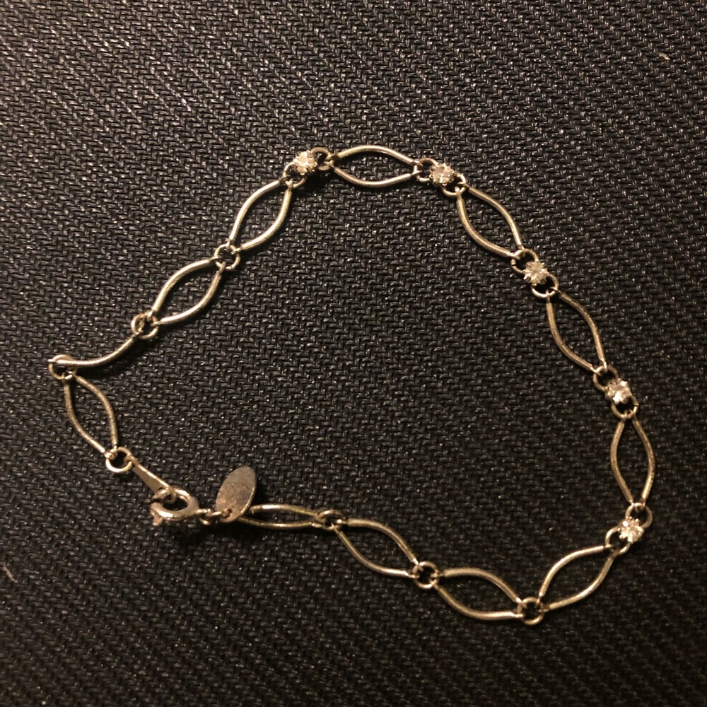 Delicate silver rhinestone chain bracelet/choker